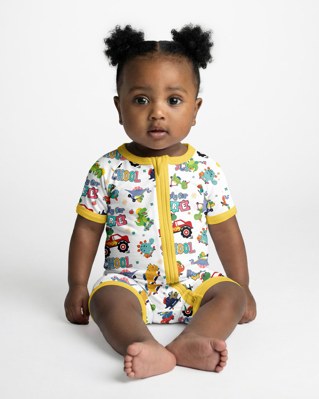 First Day of Preschool T-Rex Bamboo Shorty Zippy