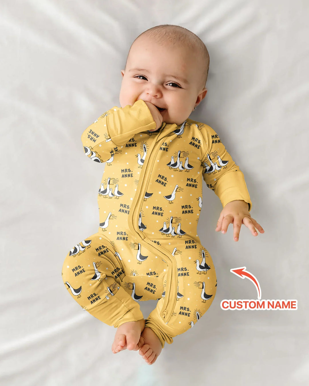 Custom Funny Seagulls Teacher Bamboo Convertible Zippy