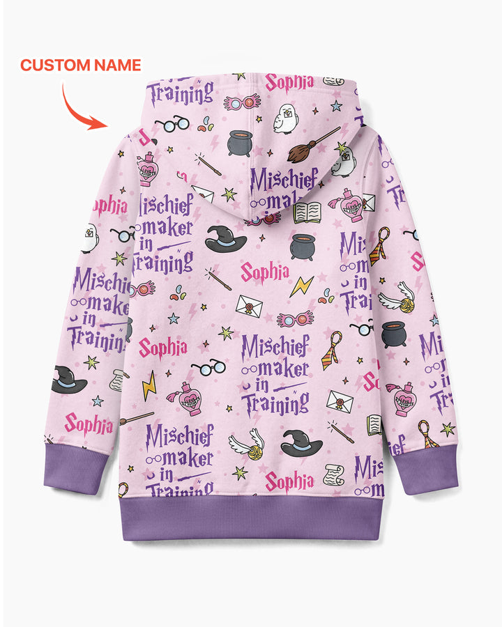 Custom Name Mischief Maker In Training Bamboo Zip Hoodie