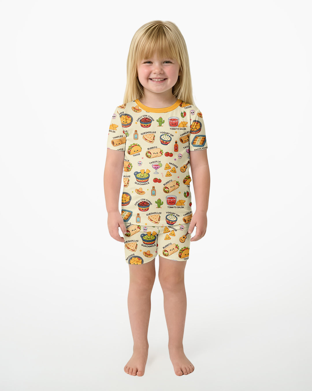 Schlafanzug-Set zweiteilig, kurze Ärmel, kurze Hose, Bambus