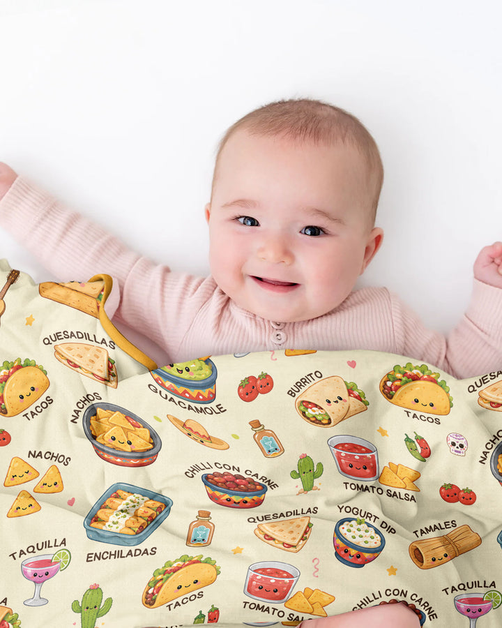 Kawaii Mexican Food Bamboo Blanket