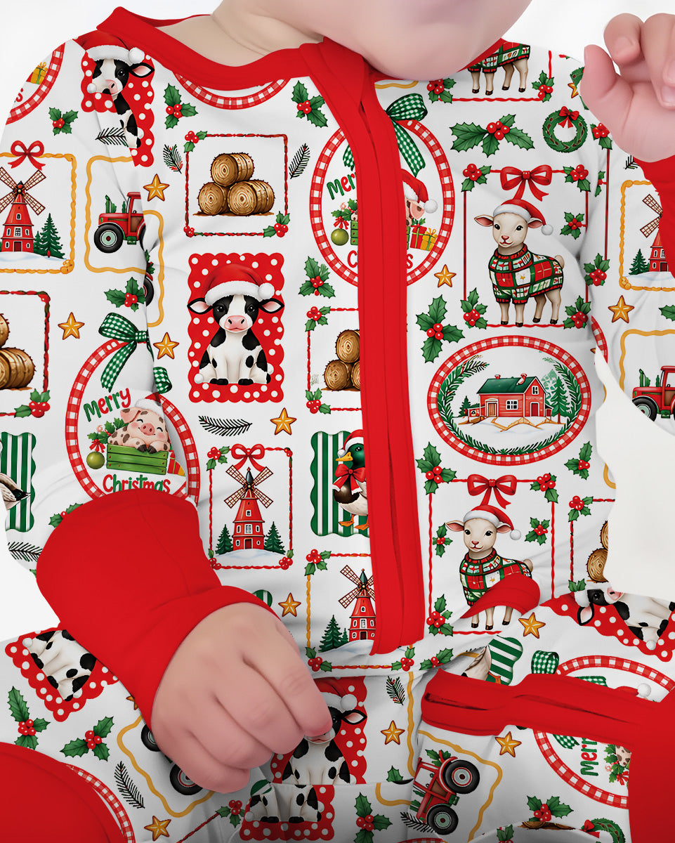 Christmas Farm Animals Bamboo Convertible Zippy