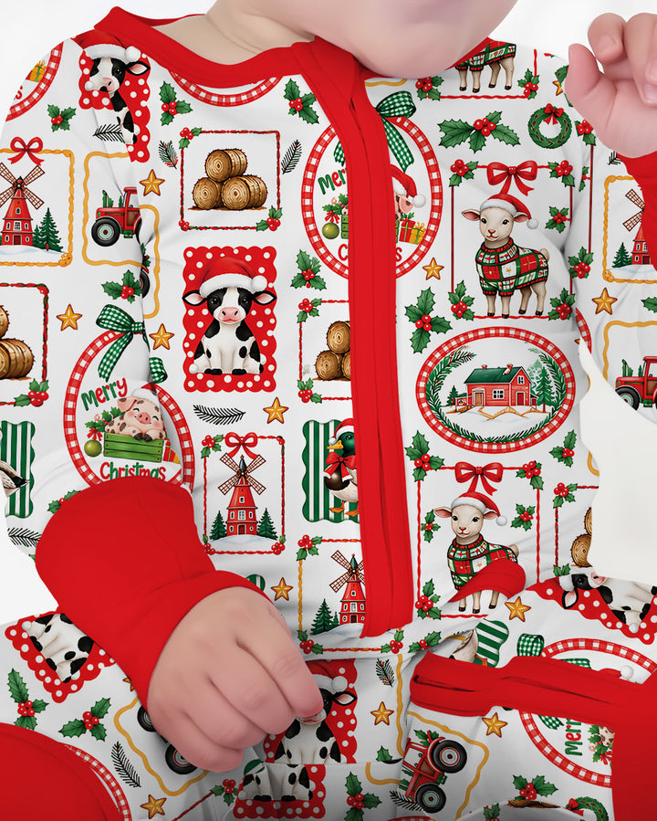 Christmas Farm Animals Bamboo Convertible Zippy