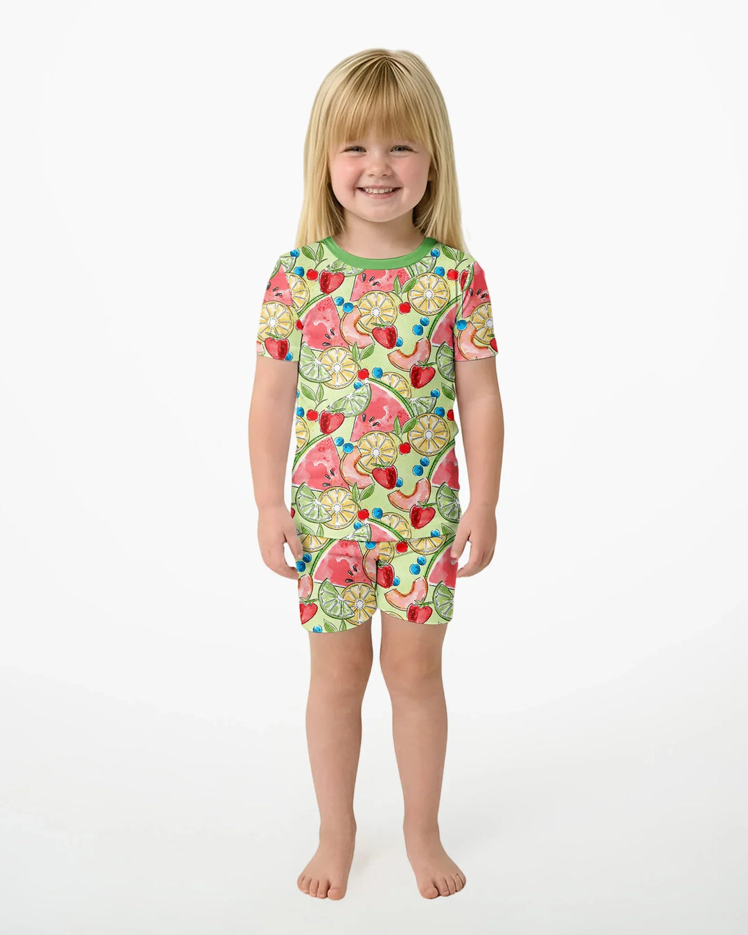 Template Zweiteiliges Pyjama-Set mit kurzen Ärmeln und Shorts