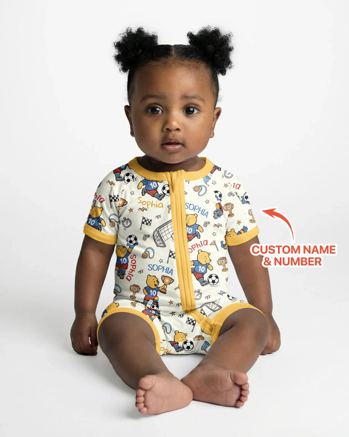Plantilla PERSONALIZADA de Bambú Pijama Corto con Cremallera