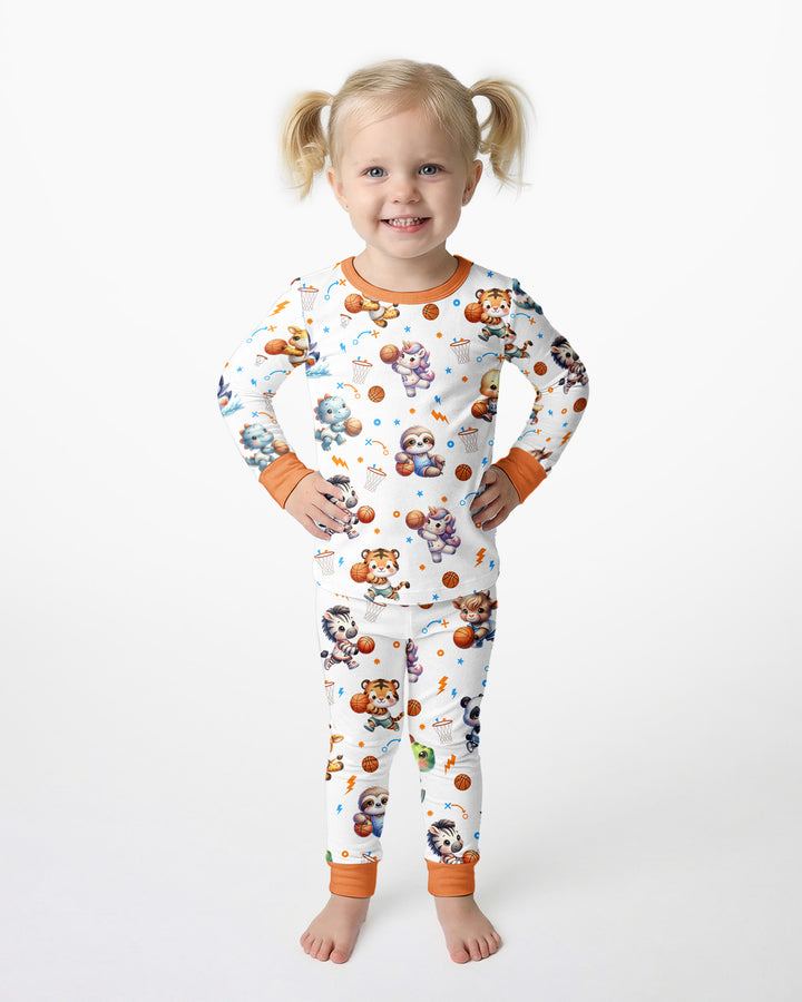Zweiteiliges Langarm-Pyjama-Set mit Sommerfrüchten