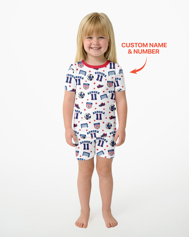 Zweiteiliges Pyjama-Set mit kurzen Ärmeln und Shorts im Sommer-Design