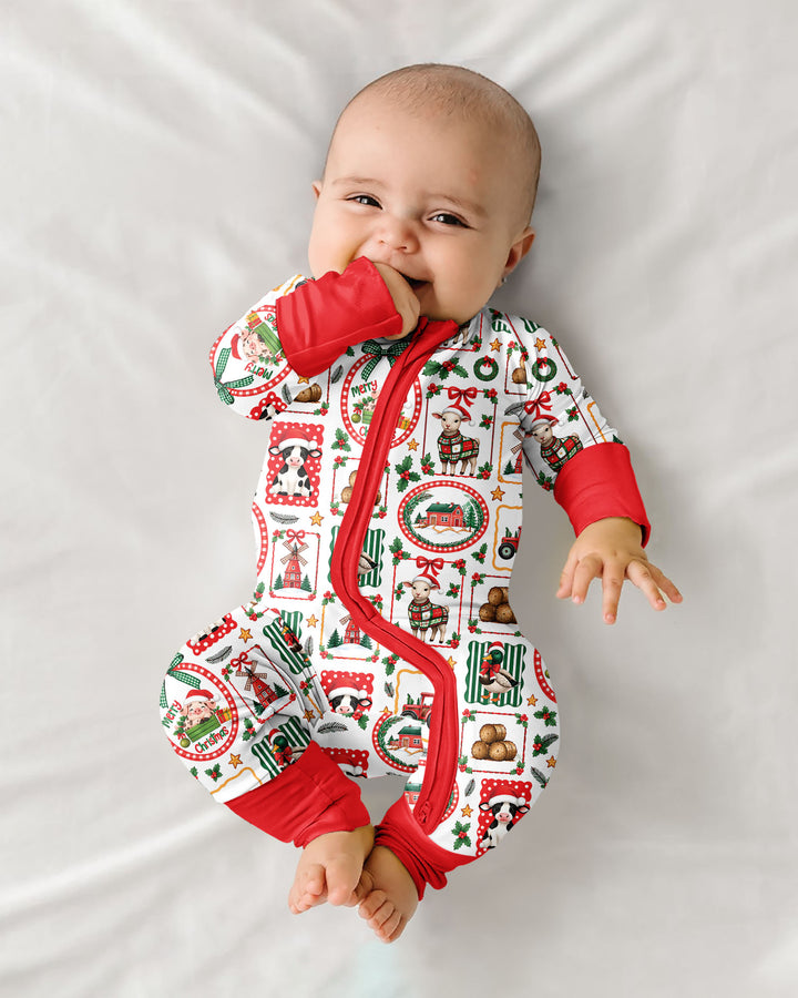 Christmas Farm Animals Bamboo Convertible Zippy