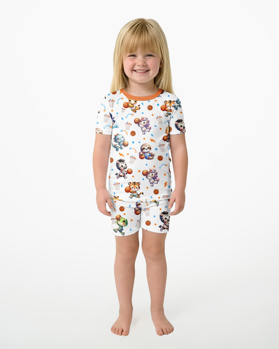 Schlafanzug-Set zweiteilig, kurze Ärmel, kurze Hose, Bambus