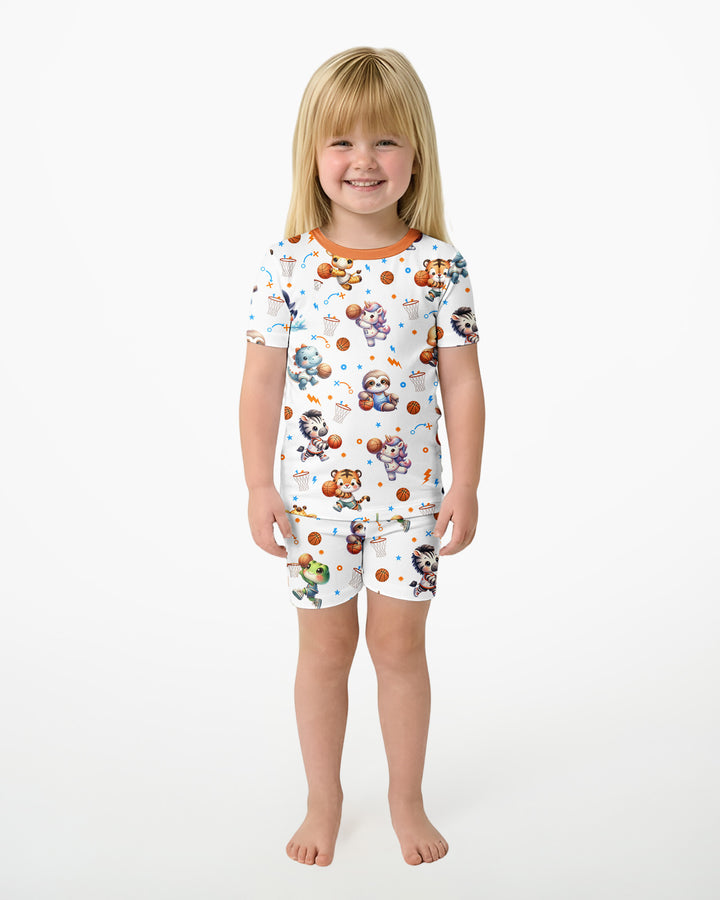 Schlafanzug-Set zweiteilig, kurze Ärmel, kurze Hose, Bambus
