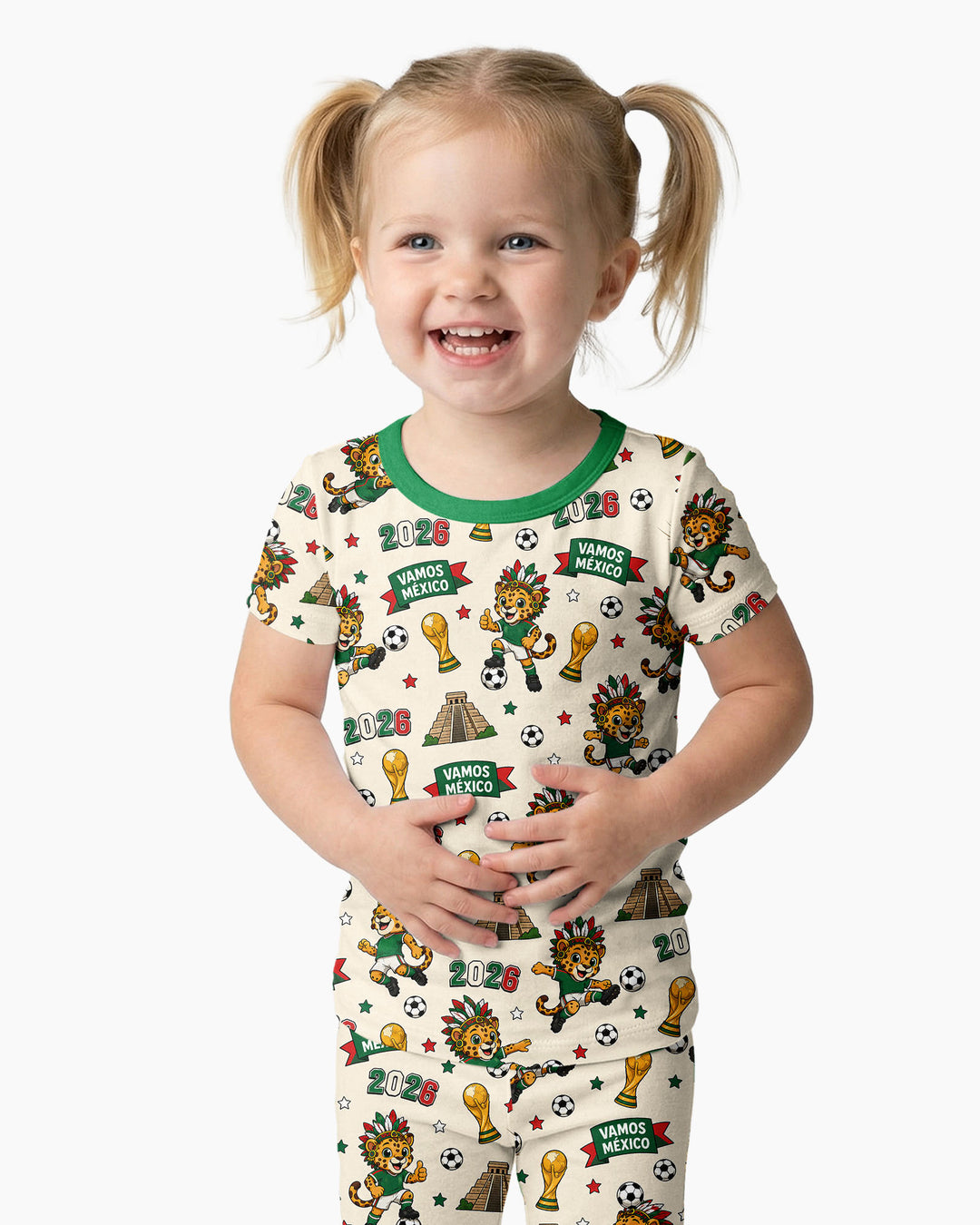 Zweiteiliges, kurzärmliges Pyjama-Set mit Marienkäfern
