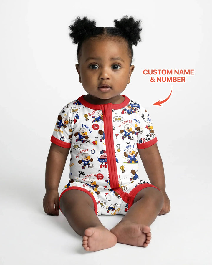 Plantilla PERSONALIZADA de Bambú Pijama Corto con Cremallera