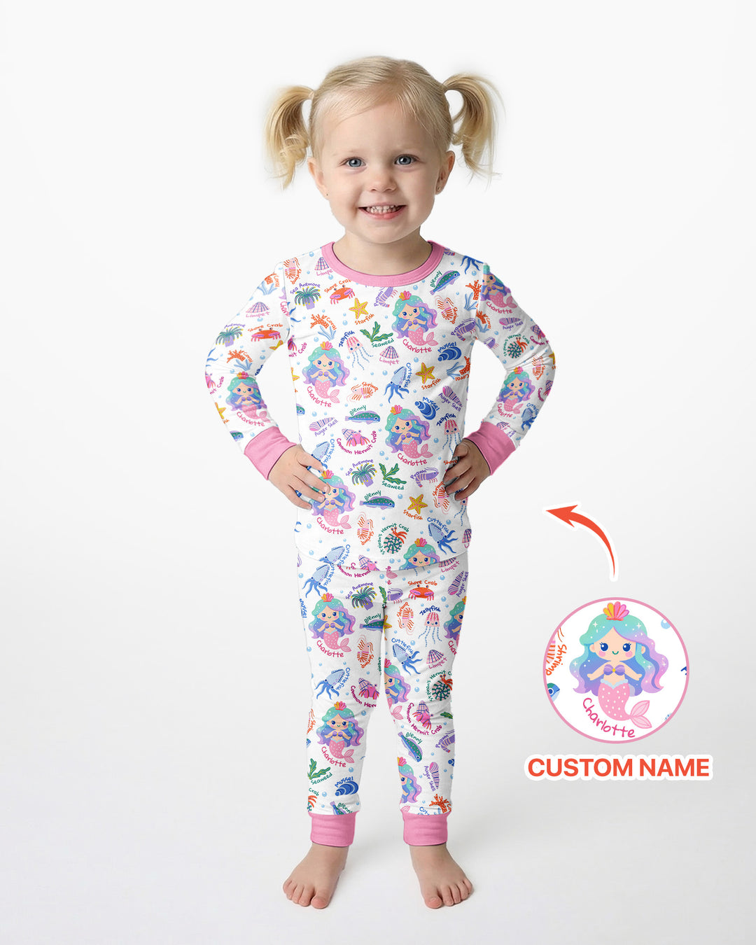 Conjunto de pijama de dos piezas de bambú con mangas largas, plantilla PERSONALIZADA