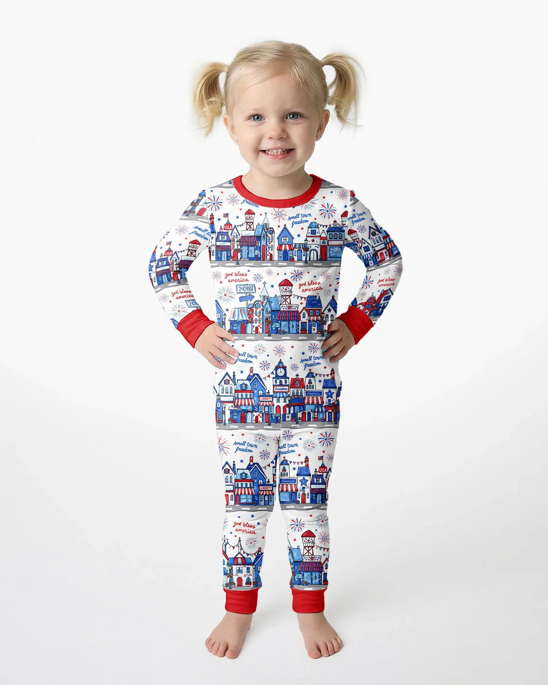 Zweiteiliges Langarm-Pyjama-Set mit Sommerfrüchten