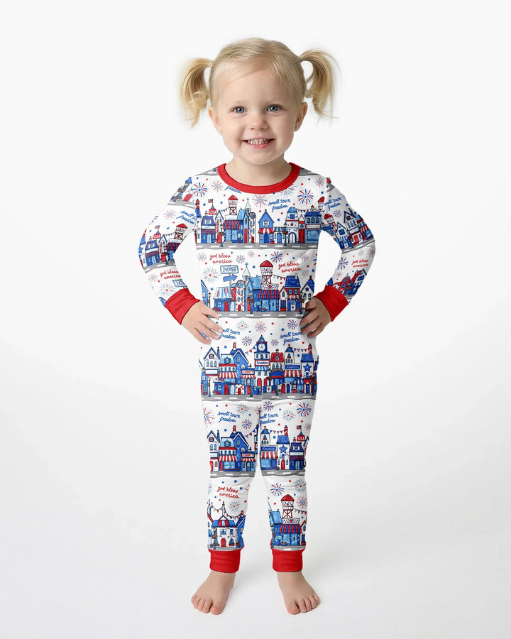 Zweiteiliges Langarm-Pyjama-Set mit Sommerfrüchten