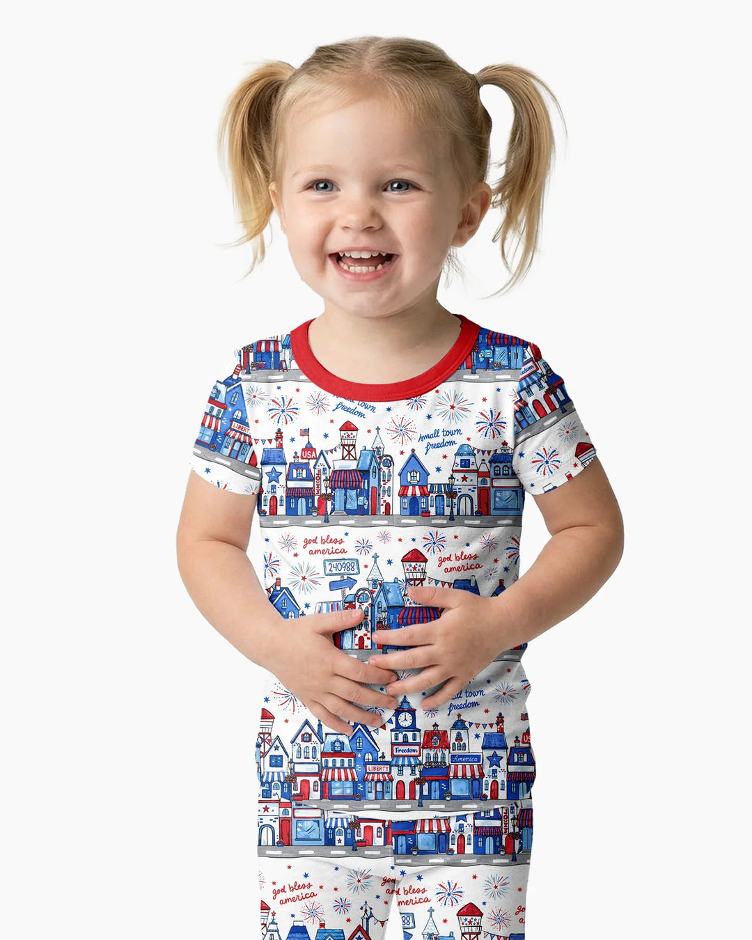 Small Town Freedom USA Bamboo Two Piece Short Sleeve Pajama Set
