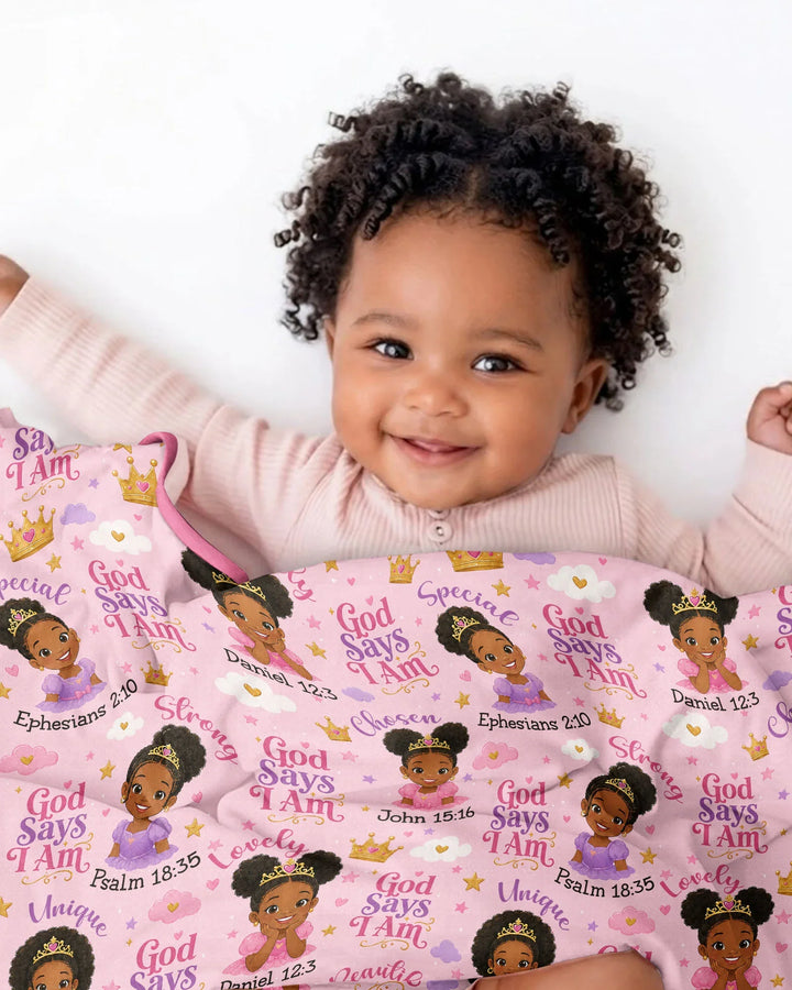 Black Princess God Says I Am Bamboo Blanket