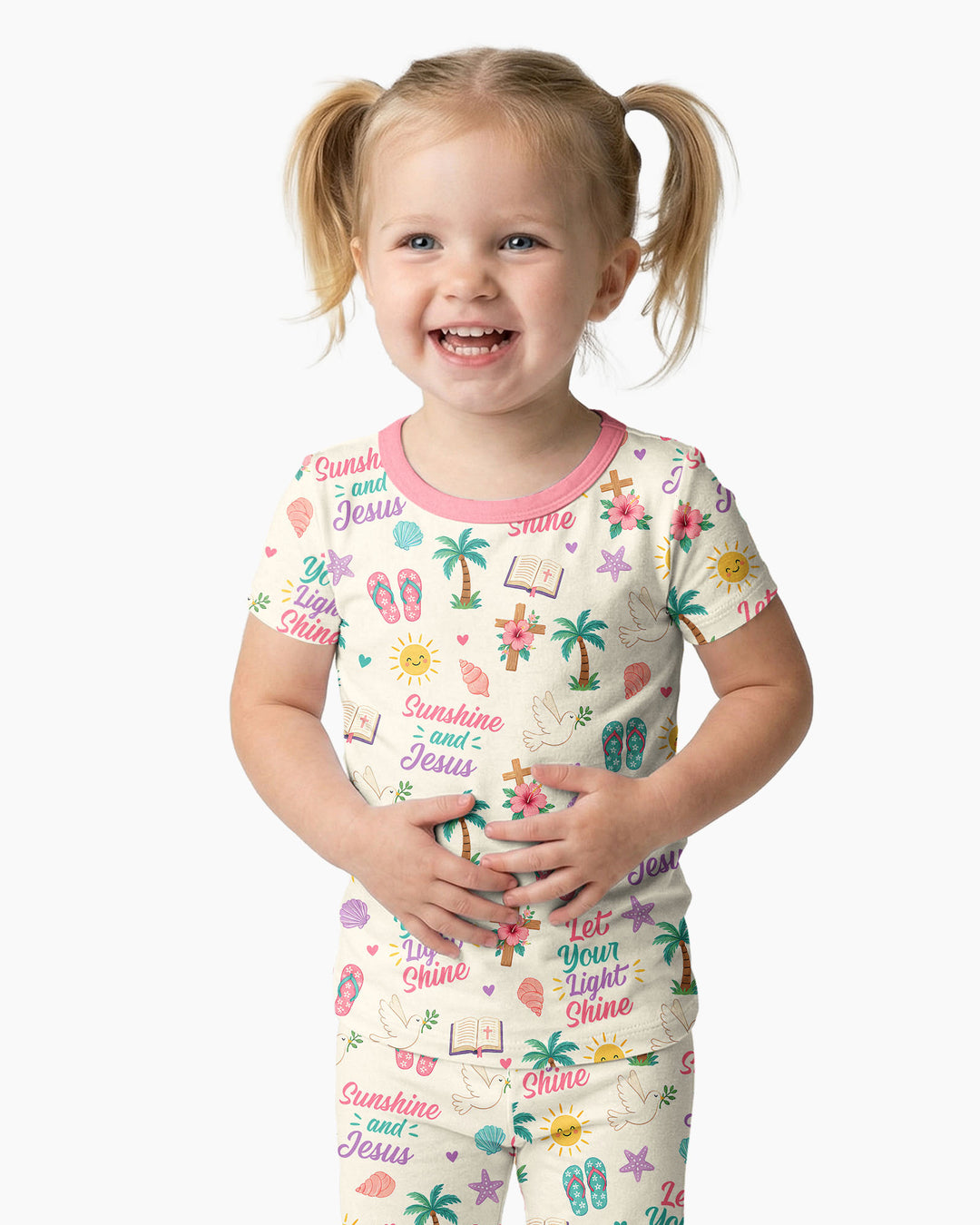 Sunshine and Jesus Summer VBS Bamboo Two Piece Short Sleeve Pajama Set