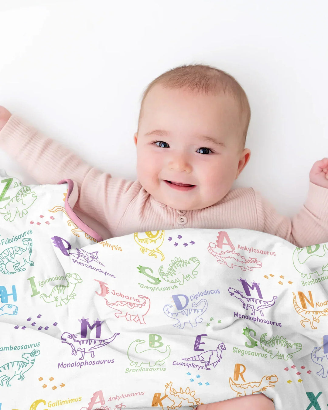 Dino Alphabet ABC Bamboo Blanket