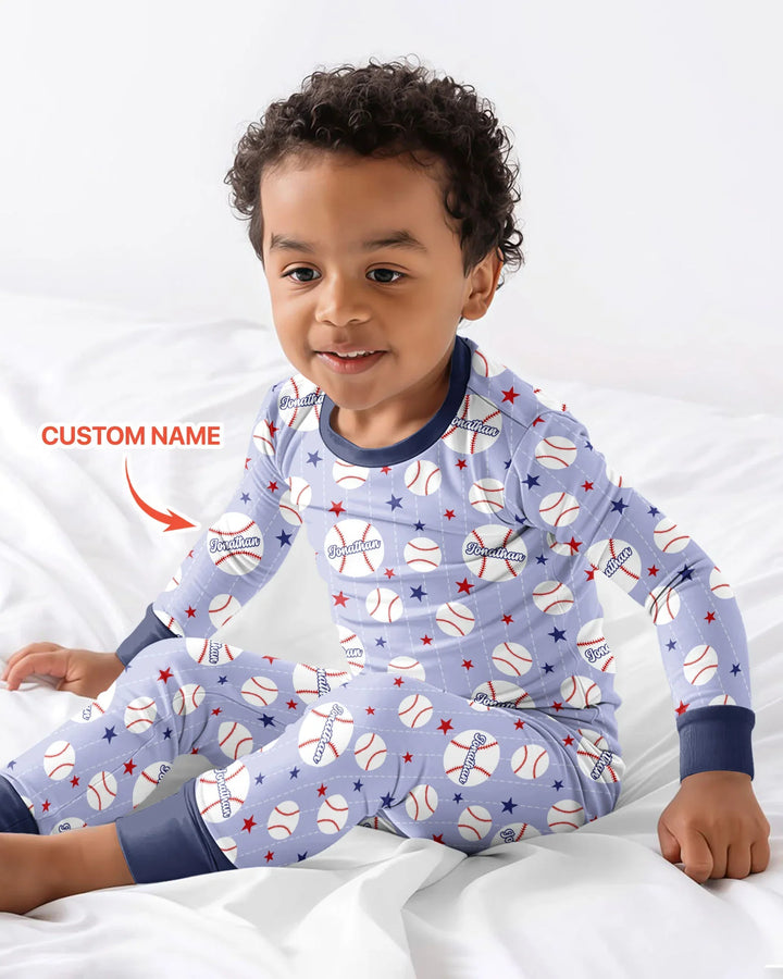 Zweiteiliges Langarm-Pyjama-Set mit Sommerfrüchten