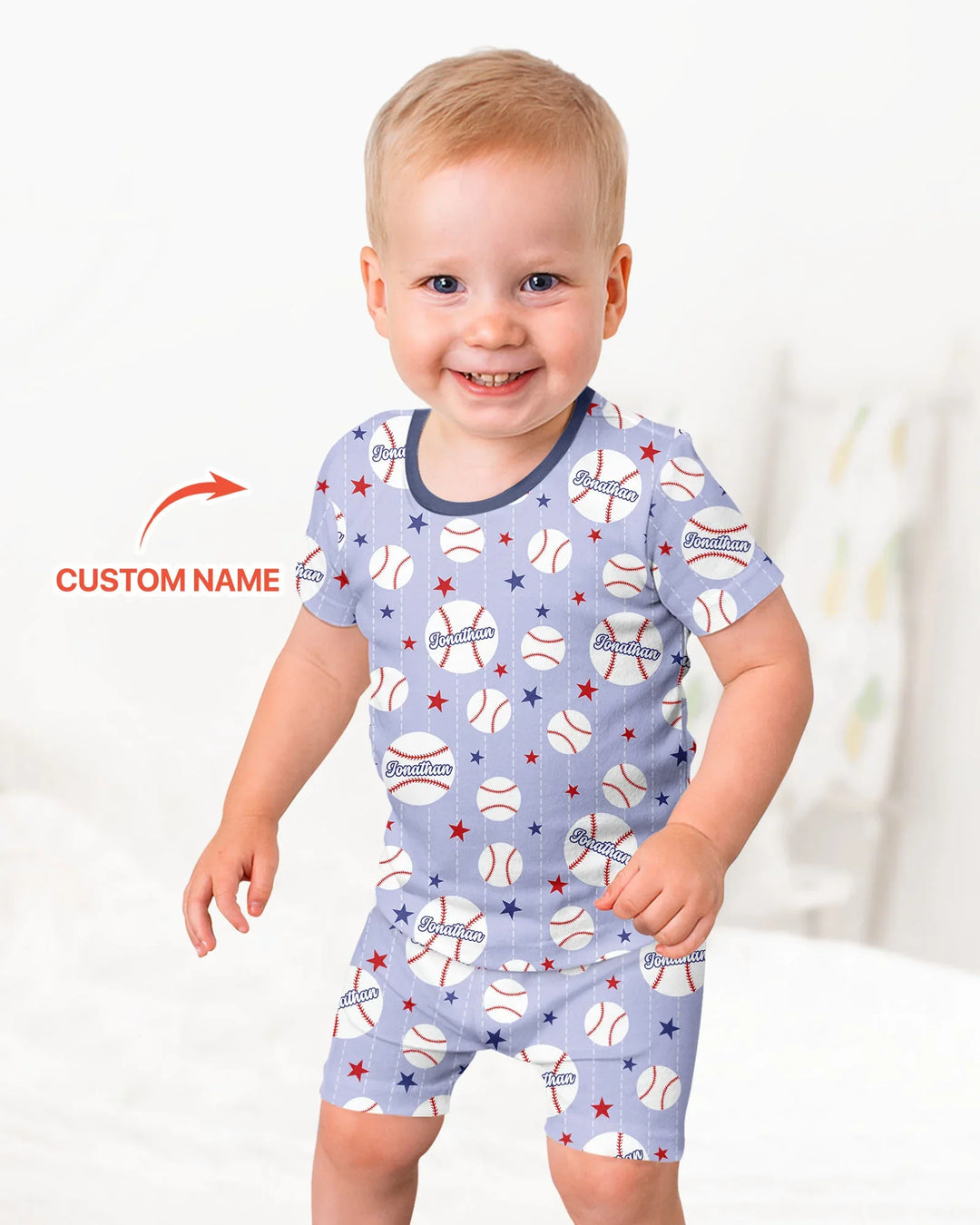 Custom Name Rookie of The Year Matching Bamboo Two Piece Short Sleeve Shorts Pajama Set