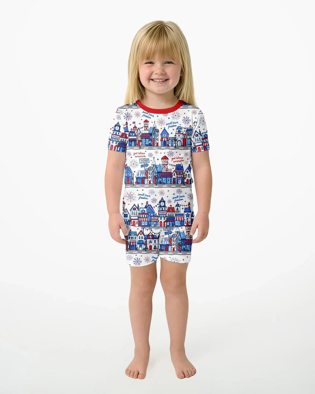Conjunto de Pijama de Dos Piezas de Bambú con Mangas Cortas y Pantalones Cortos