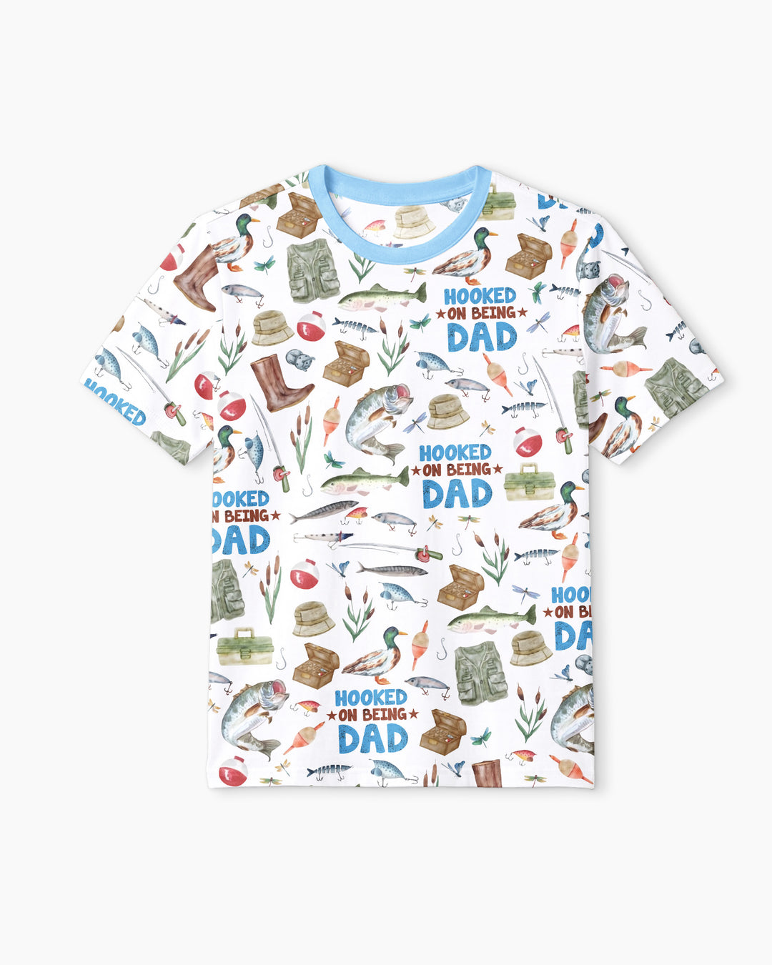 Hooked The Best Dad Daddy & Me Matching Bamboo Men Short Sleeve Short Pajama Set
