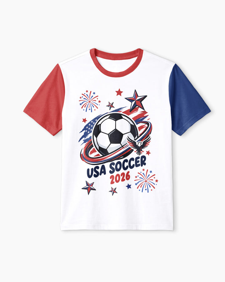 USA Soccer 2026 Family Matching Bamboo Men Short Sleeve Short Pajama Set
