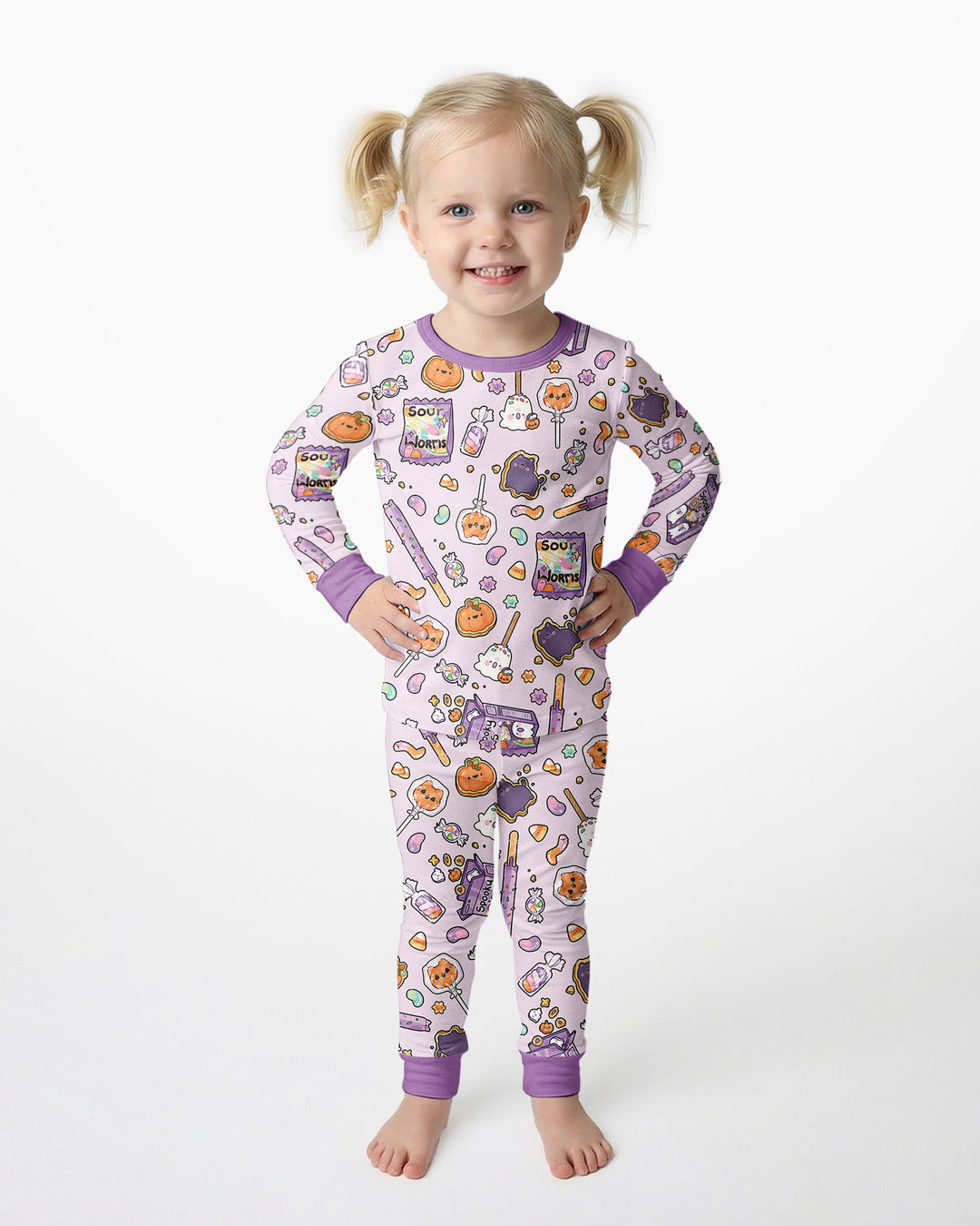 Spooky Halloween Treats Bamboo Two Piece Long Sleeve Pajama Set
