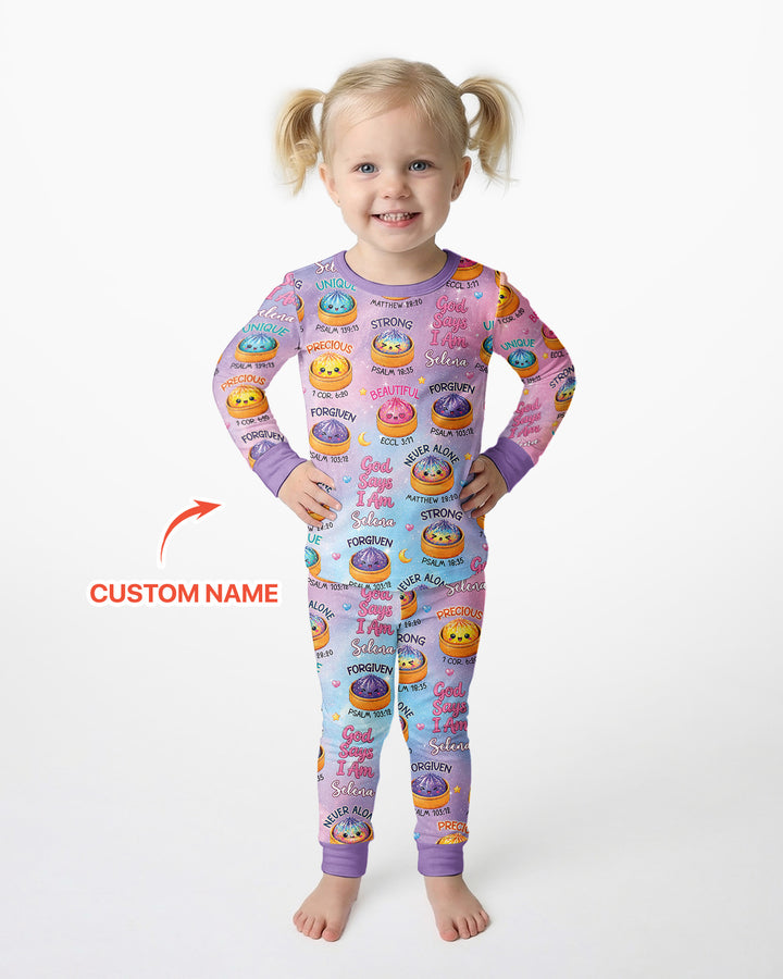 Zweiteiliges Langarm-Pyjama-Set mit Sommerfrüchten