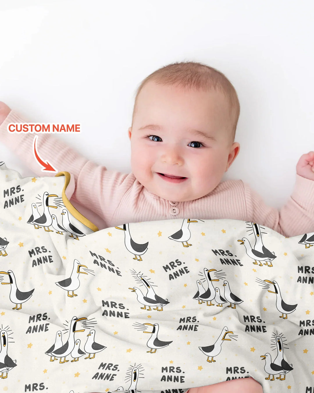 Custom Funny Seagulls Teacher Bamboo Blanket