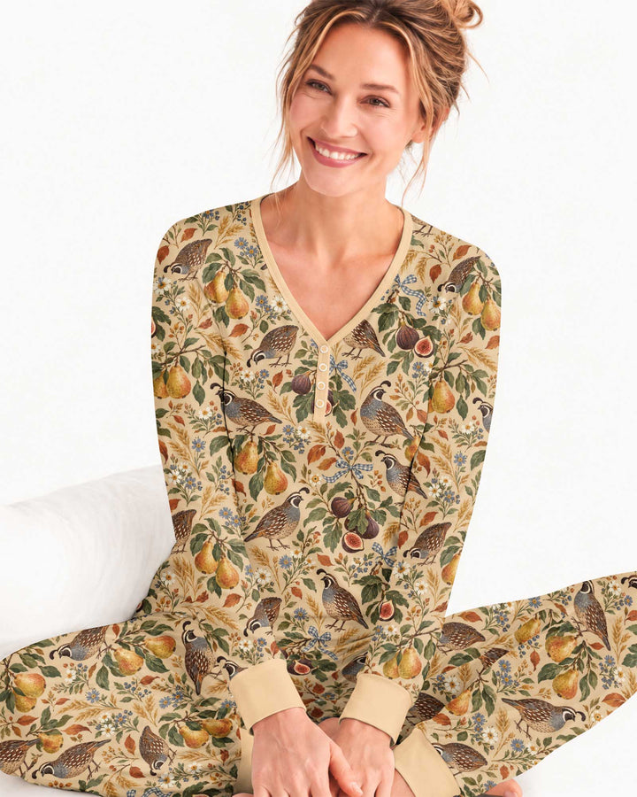 Quail & Pears Bamboo Women Pajama Set