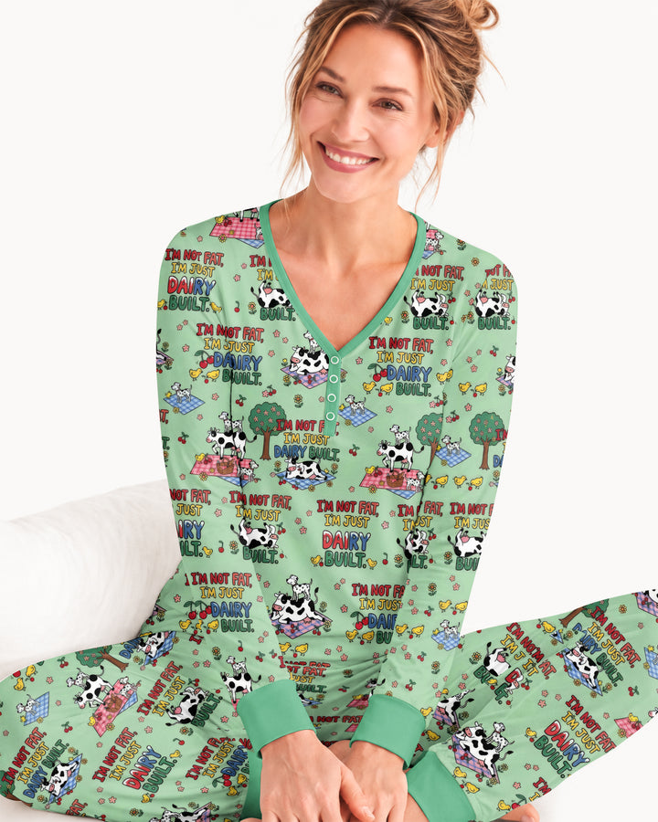 I'm Not Fat I'm Just Dairy Built Bamboo Women Pajama Set