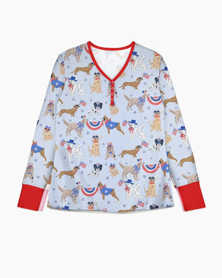 Patriotic Pups Family Matching Bamboo Women Pajama Set
