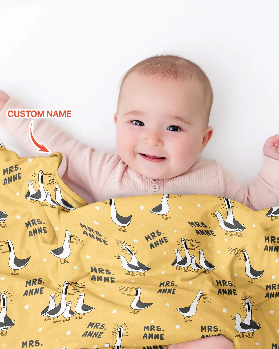Custom Funny Seagulls Teacher Bamboo Blanket