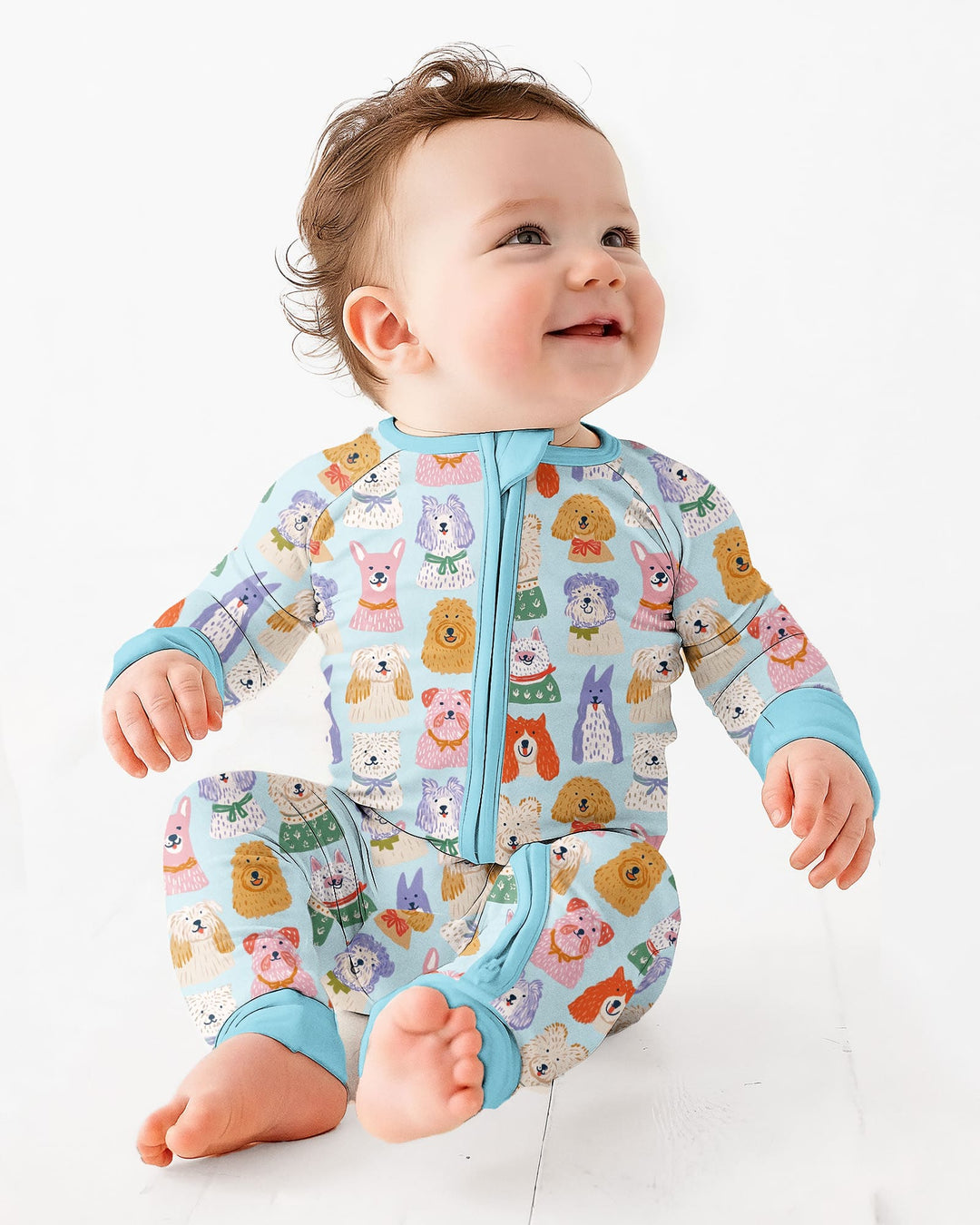 Whimsical Puppy Parade Family Matching Bamboo Convertible Zippy