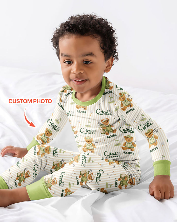 Cutest By Par Custom Name Bamboo Two Piece Long Sleeve Pajama Set