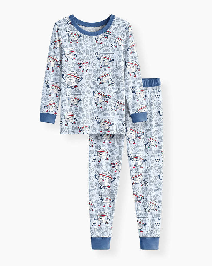 Zweiteiliges Langarm-Pyjama-Set mit Sommerfrüchten