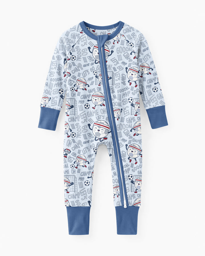 Happy Soccer Ball Family Matching Bamboo Convertible Zippy