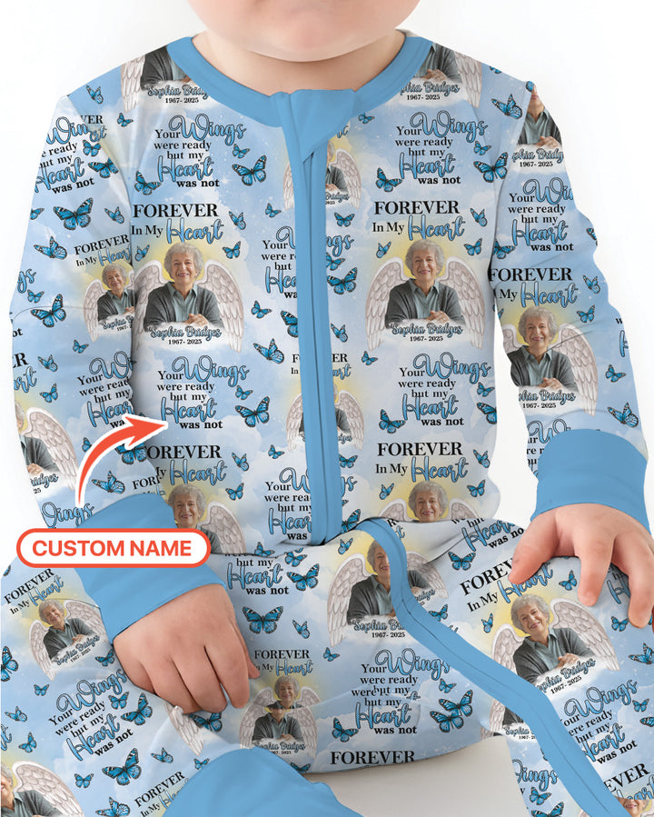 Custom Photo Forever In My Heart Family Matching Bamboo Convertible Zippy