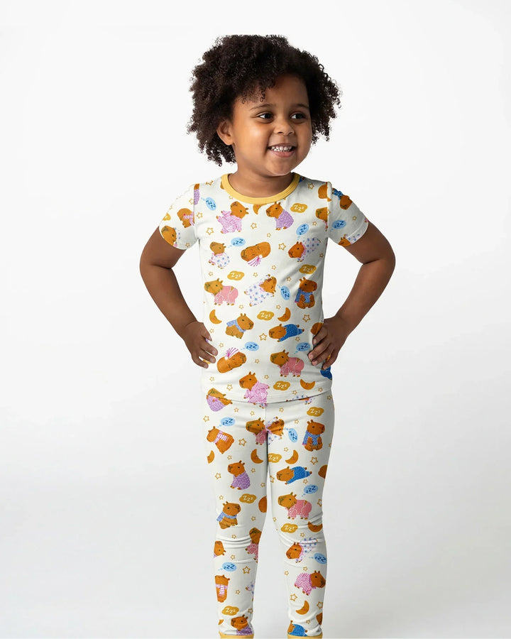 Capyjama Family Matching Bamboo Two Piece Short Sleeve Pajama Set