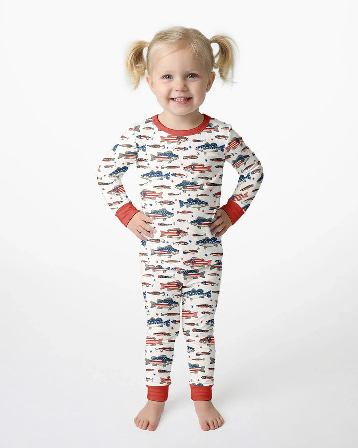 Conjunto de pijama de dos piezas de bambú de manga larga