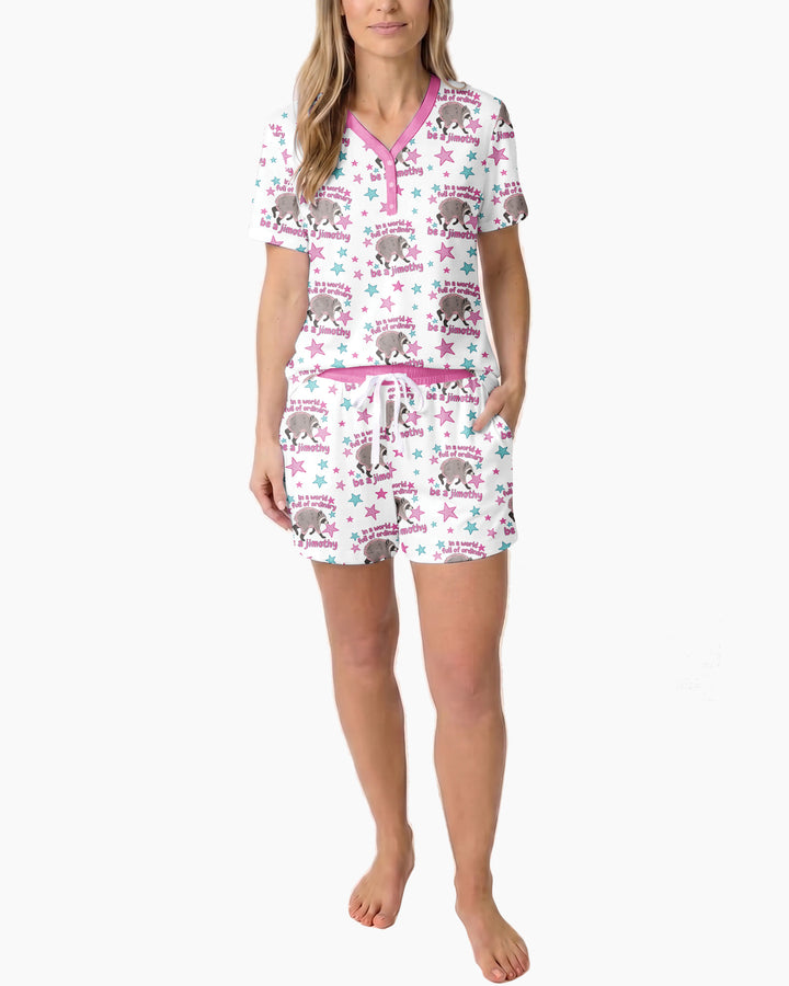 In A World Full Of Ordinary Be A Jimothy Bamboo Women Short Sleeve Short Pajama Set