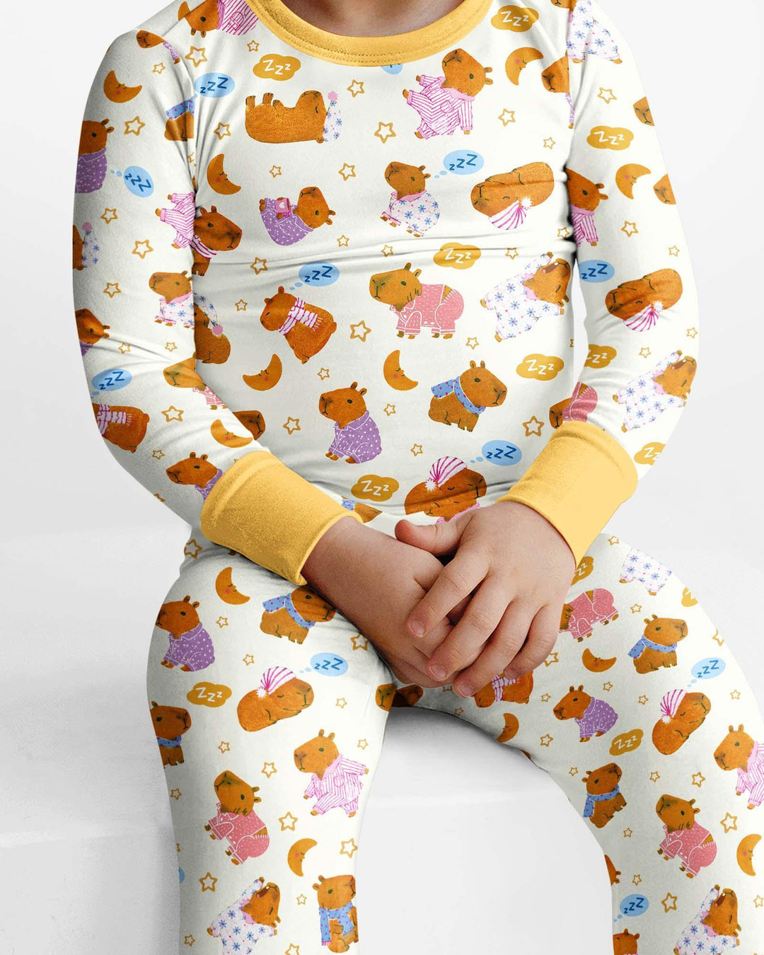 Capyjama Family Matching Bamboo Two Piece Long Sleeve Pajama Set
