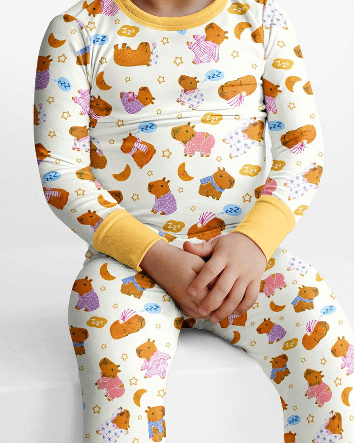 Capyjama Family Matching Bamboo Two Piece Long Sleeve Pajama Set