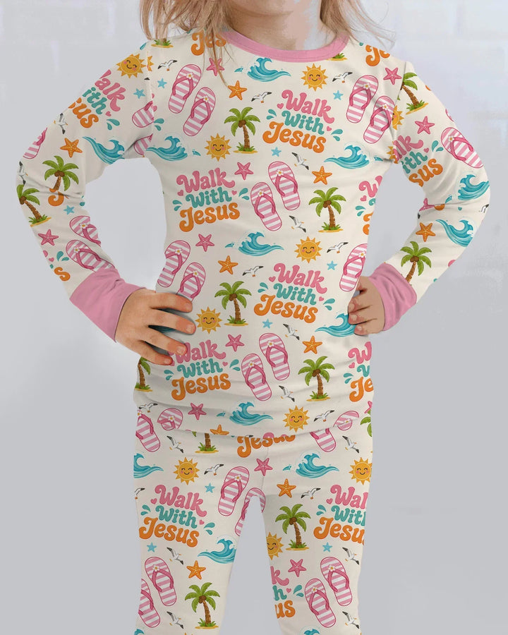 Conjunto de pijama de dos piezas de manga larga de bambú con estampados islámicos