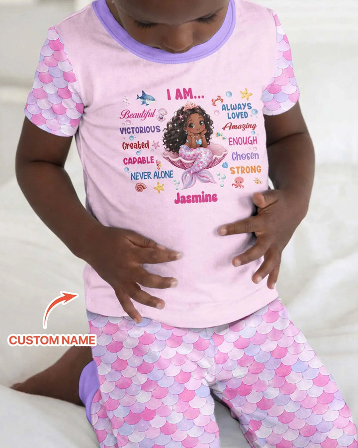 Conjunto de pijama de dos piezas de bambú de manga corta, plantilla personalizada
