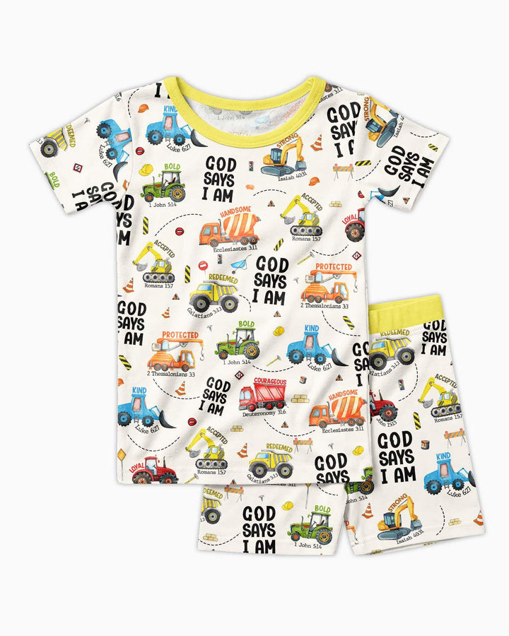 Zweiteiliges Pyjama-Set mit kurzen Ärmeln und Shorts im Sommer-Design