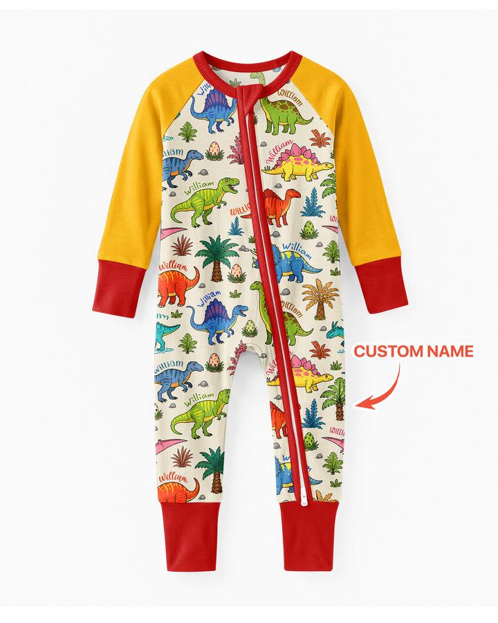 Dino Field Guide Custom Name Bamboo Convertible Zippy