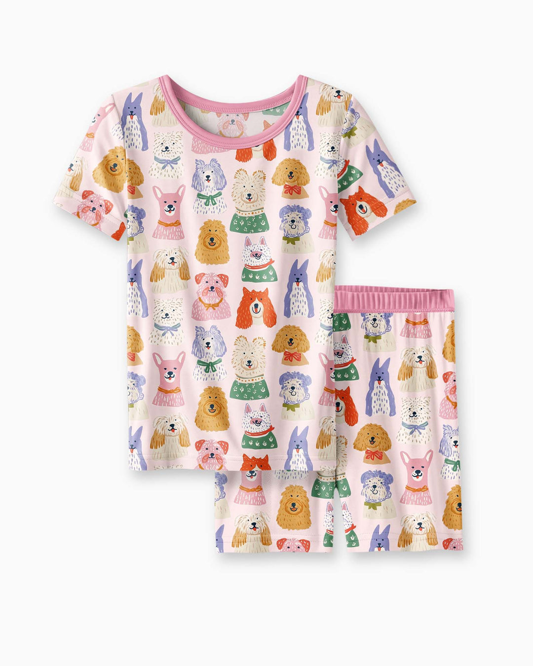 Conjunto de Pijama de Dos Piezas de Bambú con Mangas Cortas y Pantalones Cortos